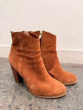 Joie Suede High Heel Ankle Boots - Carmel Rust